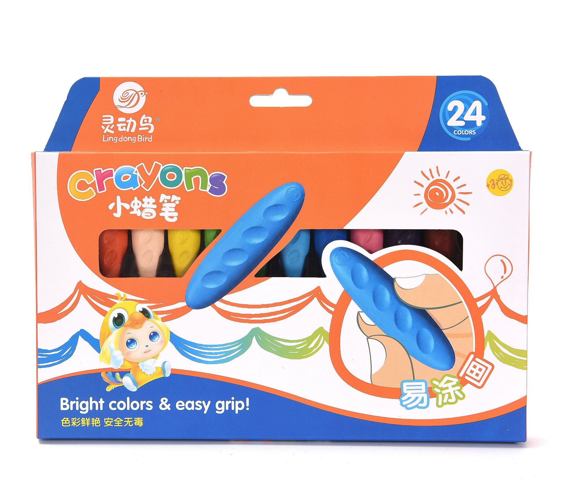 Smart Bird Hole Crayon Non-Dirty Hands Children's Fun Crayons 12 Colors 24 Colors