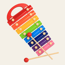 木制款乐器七彩手提八音敲琴早教幼儿童开动音乐乐器感知音乐教具
