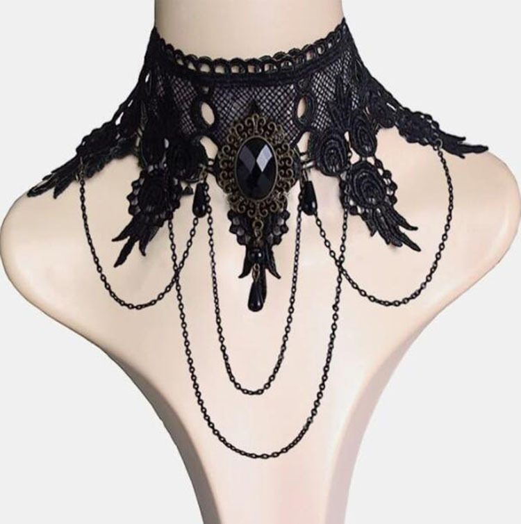 European and American Gothic Lace Necklace Clavicle Chain Female Choker Simple Necklace Black Punk Accessories Necklet Neckband