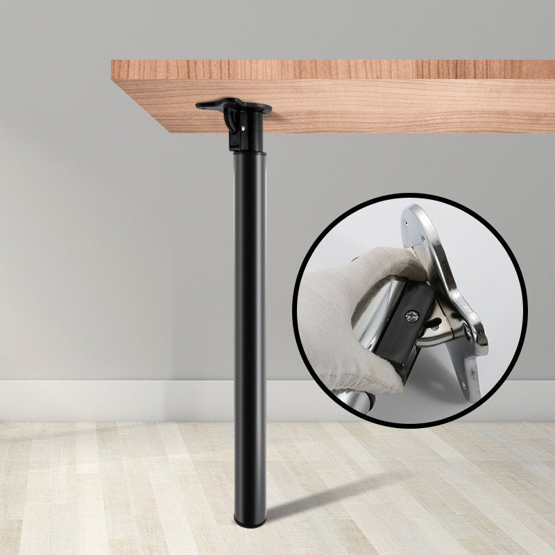 吧台可调节支撑脚桌腿圆形独立柱铁艺房车家具餐桌伸缩折叠支撑柱