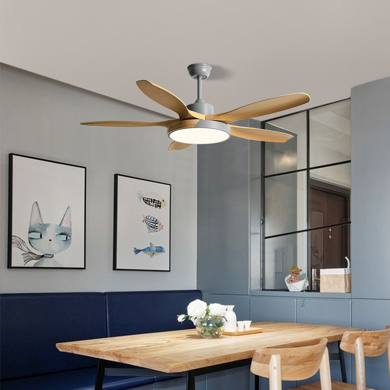 Nordic Restaurant Fan Lamp Home Intelligent Frequency Conversion Living Room Electric Fan Lamp Full Spectrum Ceiling Integrated Bedroom Ceiling Fan Lights