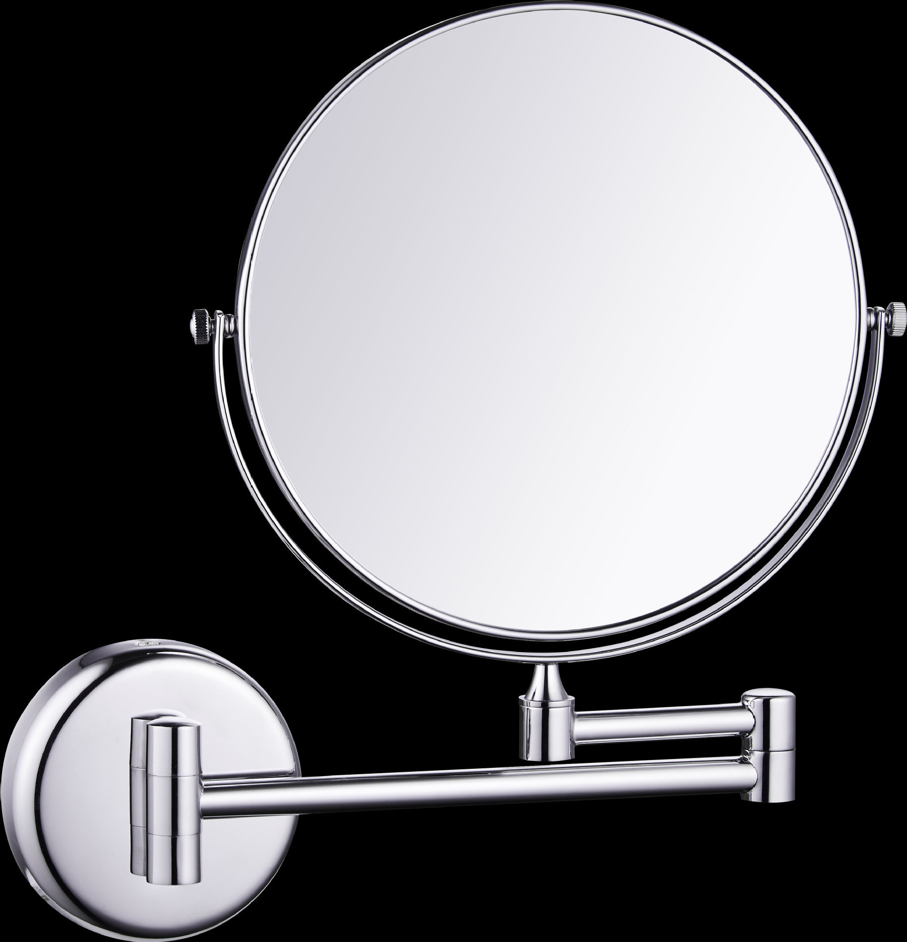Hotel Wall-Mounted Rotating Double-Sided Cosmetic Mirror Bathroom Stainless Steel Makeup Mirror Wooden Mirror Beauty Princess Mirror
