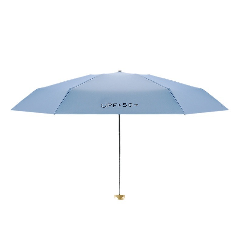 6 Bone Flat Five-Fold Umbrella Uv Uv Sun Umbrella Mini Folding Pocket Umbrella Gift Advertising Umbrella Printed Logo