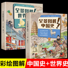 全2册 全景图解中国史+世界史  一张图看懂历史大事件地图上的全