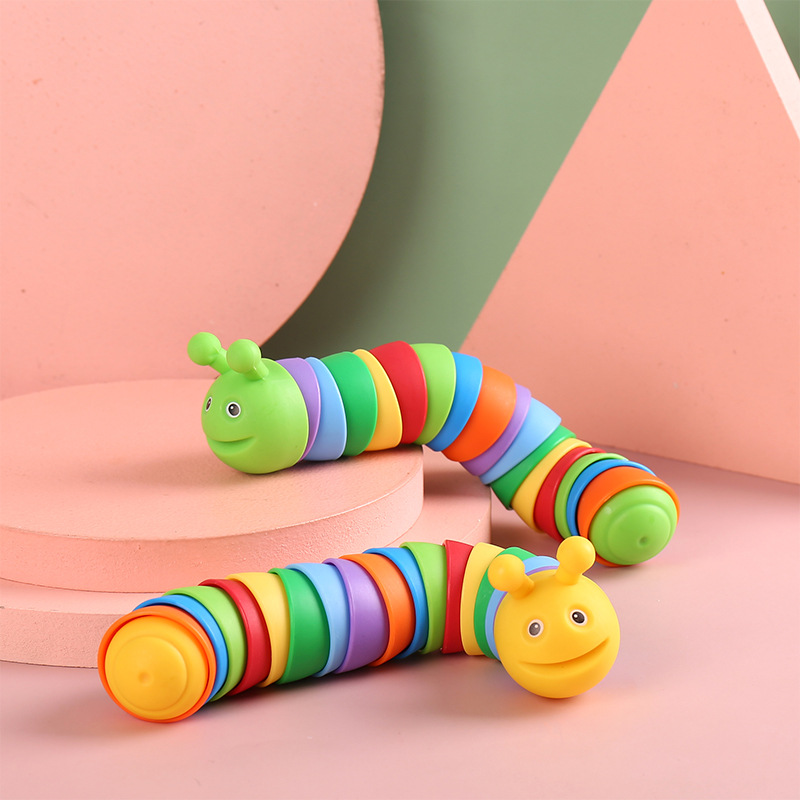 hot-selling simulation decompression colorful caterpillar slugs crawling rainbow slugs correction variety pressure reduction toy wholesale