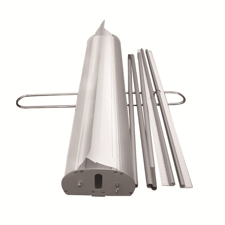 铝合金易拉宝伸缩杆易拉得双面易拉宝展架画面80x200cm