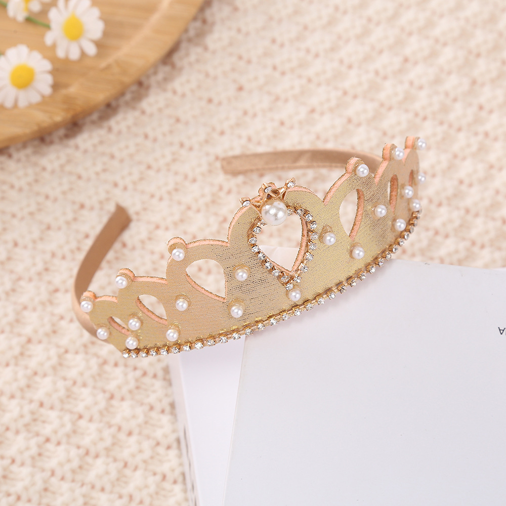 Korean Style Children's Crown Headband Princess Head Accessories Exquisite Evening Party Headband Girl Crown Hair Accessories