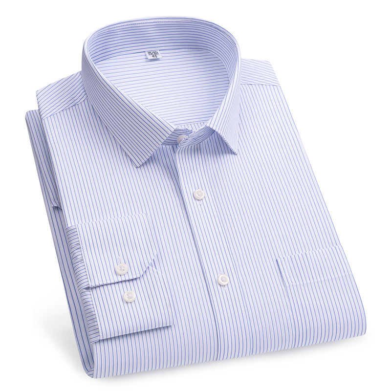 高档男士纯棉衬衫dp成衣免烫商务正装高管工作制服抗皱纯棉衬衣男