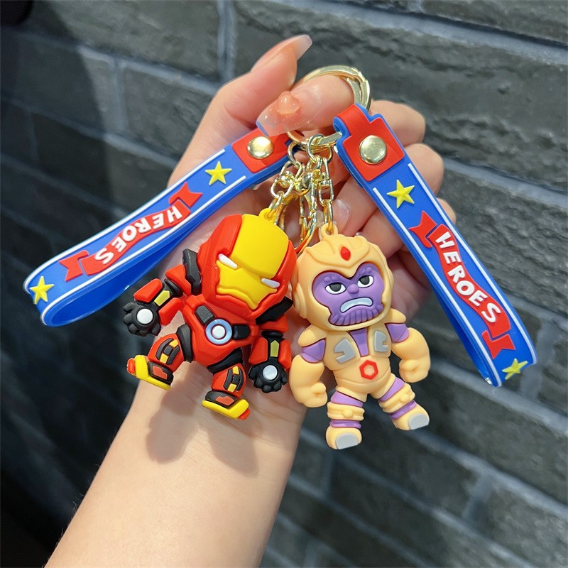 Creative Avengers Keychain Cute Little Tree Man Rocket Raccoon Marvel Iron Man Key Chain Wholesale