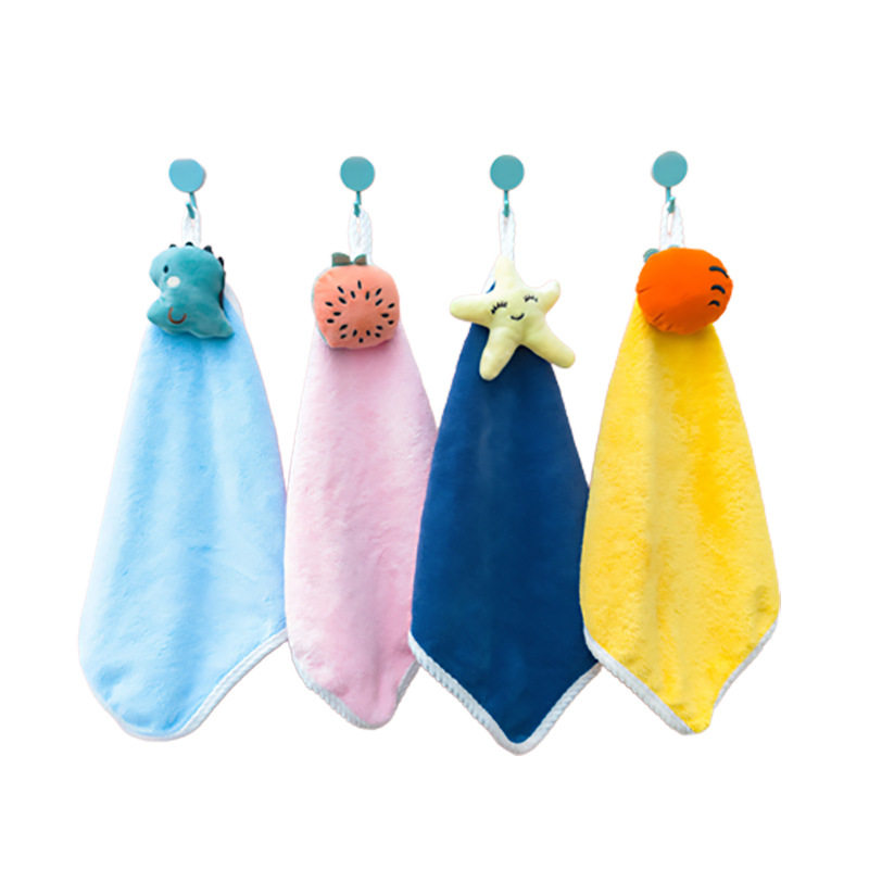 Hand Towel Hanging Cotton Absorbent Small Towel Children's Hand Washing Towel Baby Hand Towel Kitchen Quick-Drying Rag