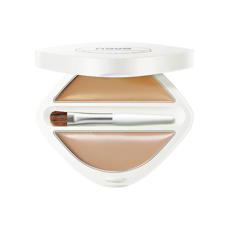 国货彩妆novo双色遮暇膏 修容盘提亮眼部遮盖黑眼圈痘印泪沟现货