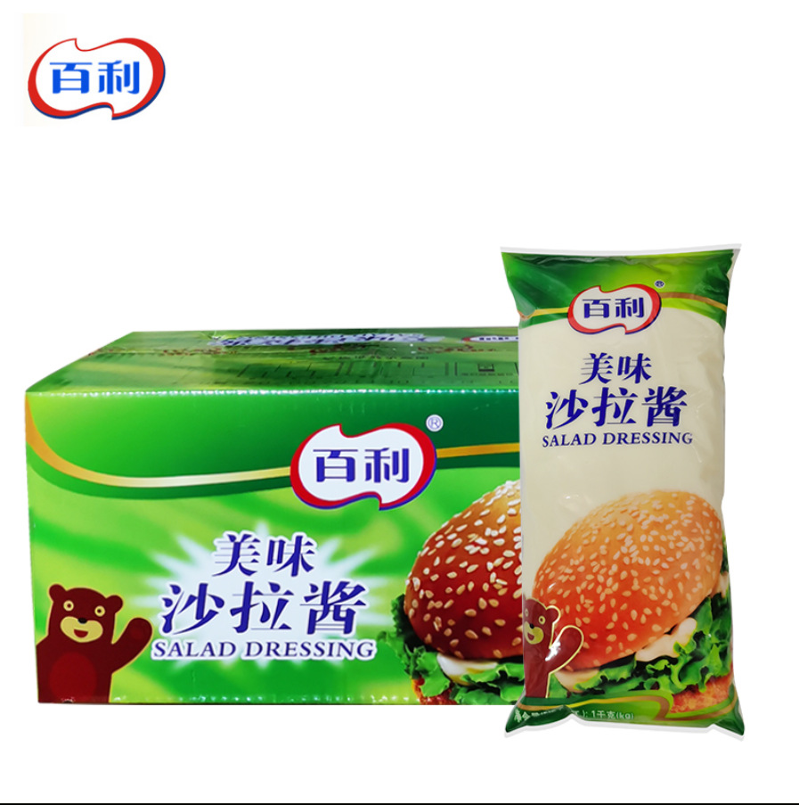 百利美味沙拉酱1kg*12袋 整箱水果蔬菜寿司沙拉鸡排三明治汉堡酱
