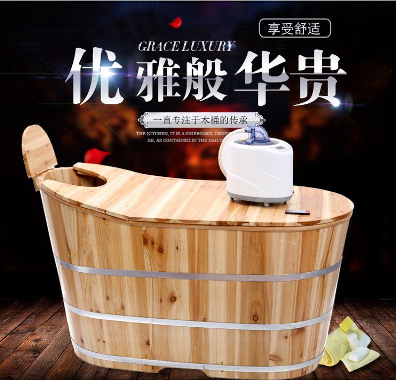 中药泡澡桶汗蒸木桶全身浴桶折叠美容院专用大木盆瑶浴桶桑拿桶