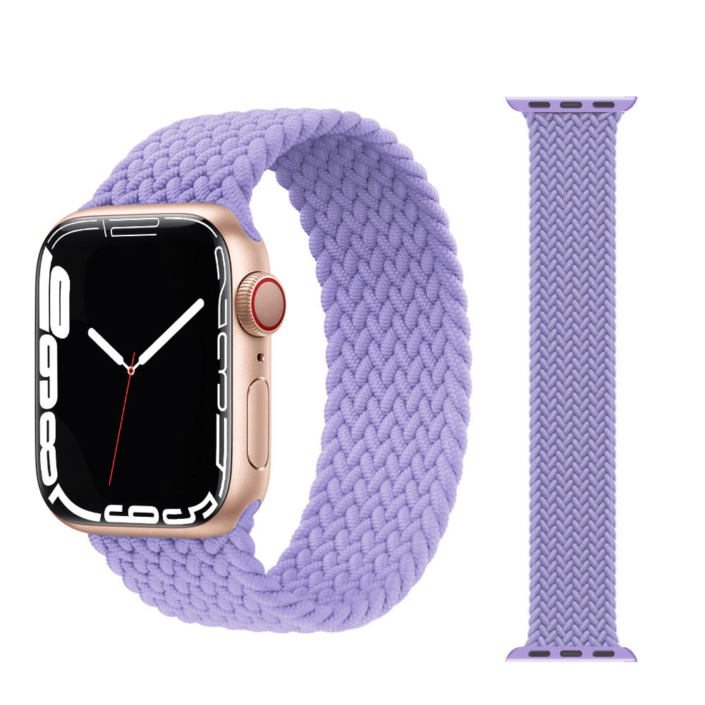 适用苹果手表单圈弹力编织表带apple watch7654321se弹力一体腕带