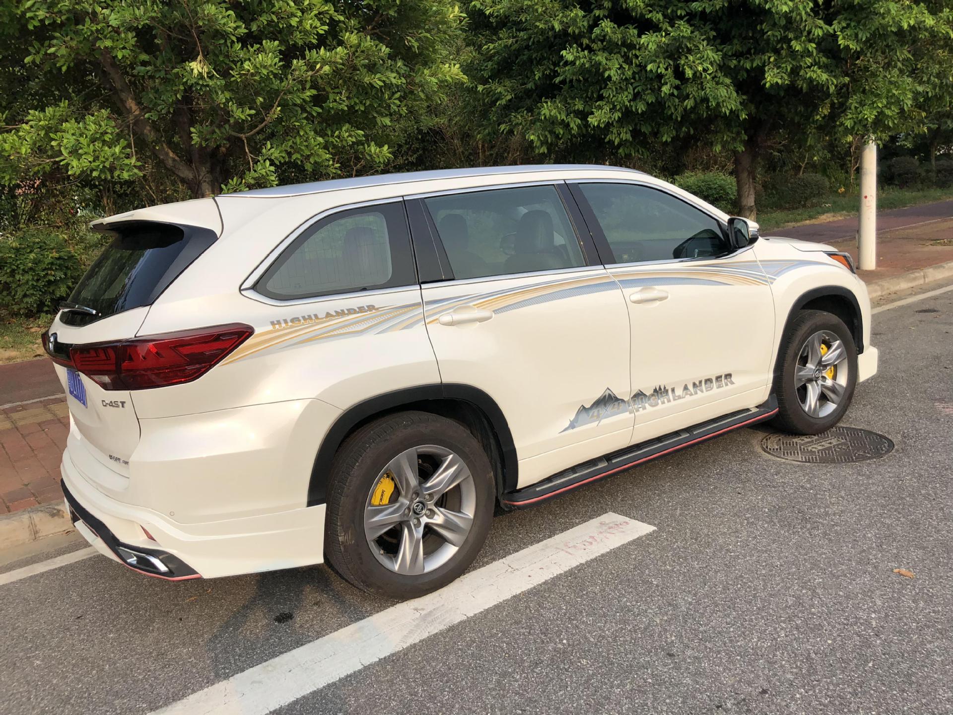 适用于15-20新款汉兰达车身反光印刷 个性改装字母彩条拉花车贴纸