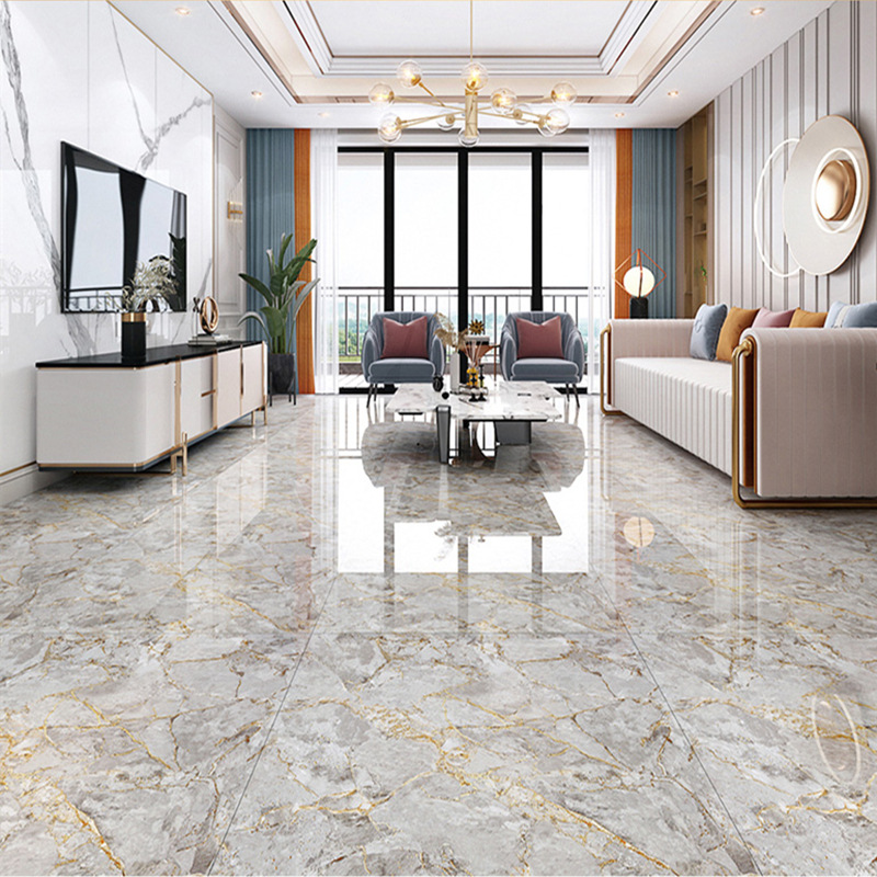 现代轻奢金丝釉瓷砖800x800客厅地砖通体大理石别墅k金防滑地板砖