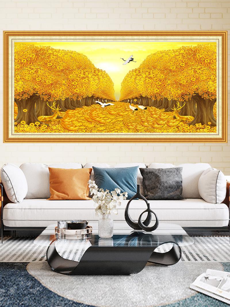bb4c批发黄金满地壁画摇钱发财树墙贴大道金玉满堂自粘沙发背景客