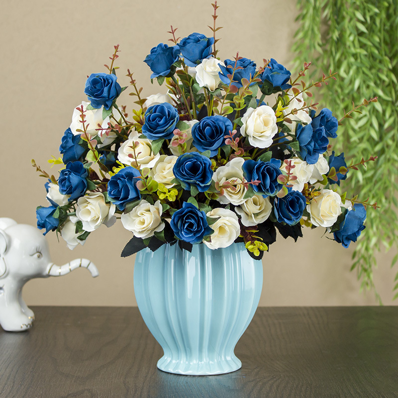 桌上摆的花卉 屋里餐台装饰 仿真假花店铺插花用品花女装店饰花瓶