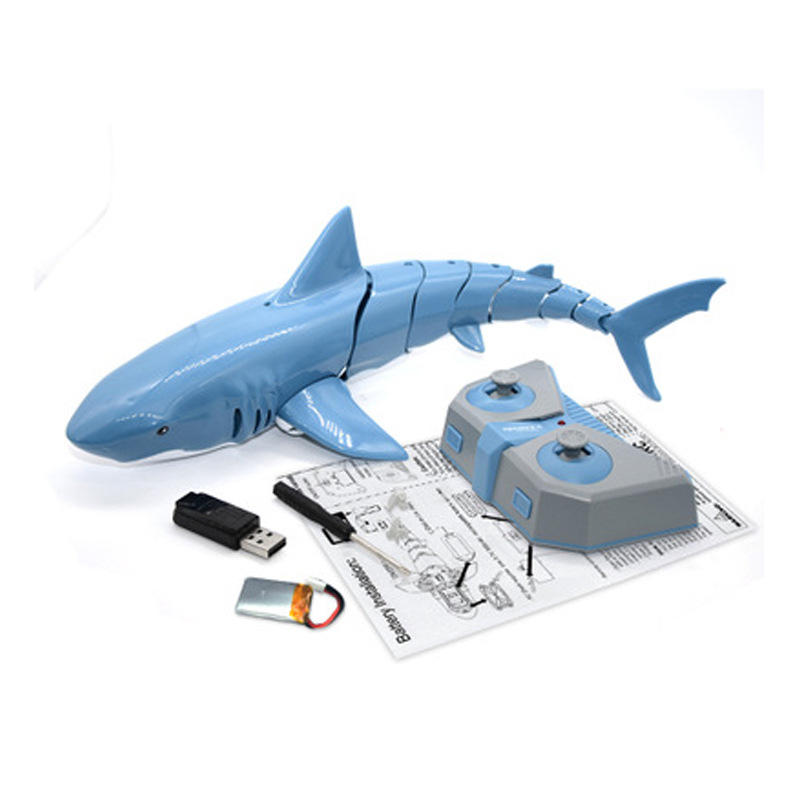 跨境热供儿童遥控鲨鱼2.4g遥控鱼 亲子互动夏天水上长续航鱼玩具