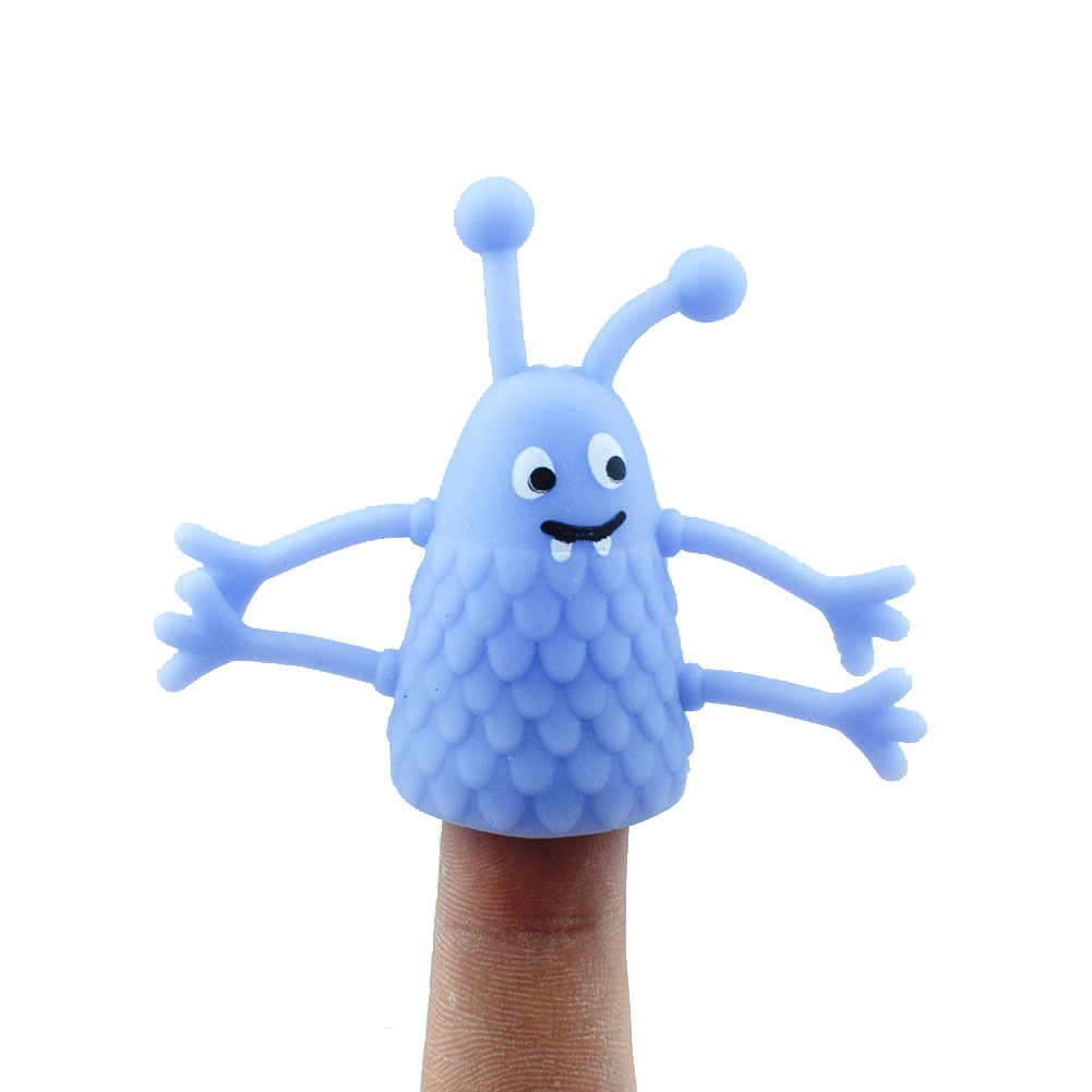 新奇tpr马卡龙色表情人偶指偶指套笔套玩具讲故事道具速卖通货源