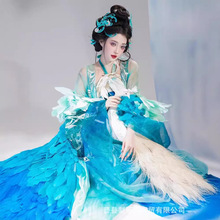 超仙古装异色孔雀汉服女重工刺绣齐胸襦裙诃子裙大袖衫夏季新款