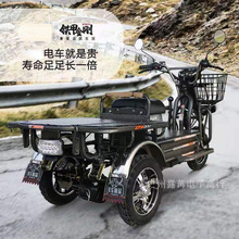 载重王电动三轮车大功率长跑王拉货快递外卖车72V60V路霸三轮车超