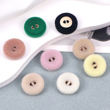 23新款两眼植绒树脂纽扣女毛衣针织衫衬衣衬衫开衫羊毛衫装饰扣子