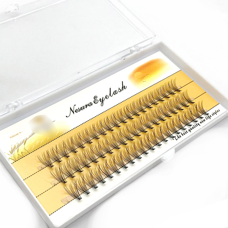 False Eyelashes European and American Style 10P Hot Melt Individual False Eyelash Big Eyes Three-Dimensional Thick Female Curling Multi-Layer in Stock Wholesale Novice