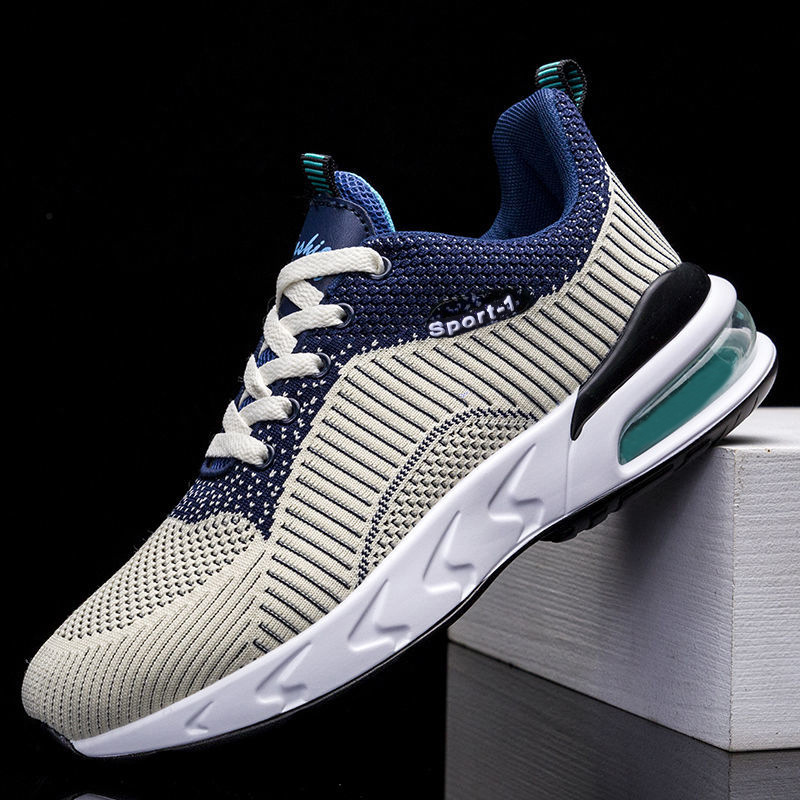 2024 foreign trade new spring korean fashion casual shoes men‘s sneakers mesh flying woven sports running shoes