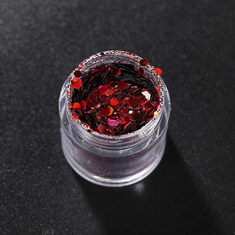 Cross-Border South Korea Laser Assortment Pack DIY Creative Eye Makeup Nail Sequins Bottle 8G Pack Glitter Powder Glitter Wholesale