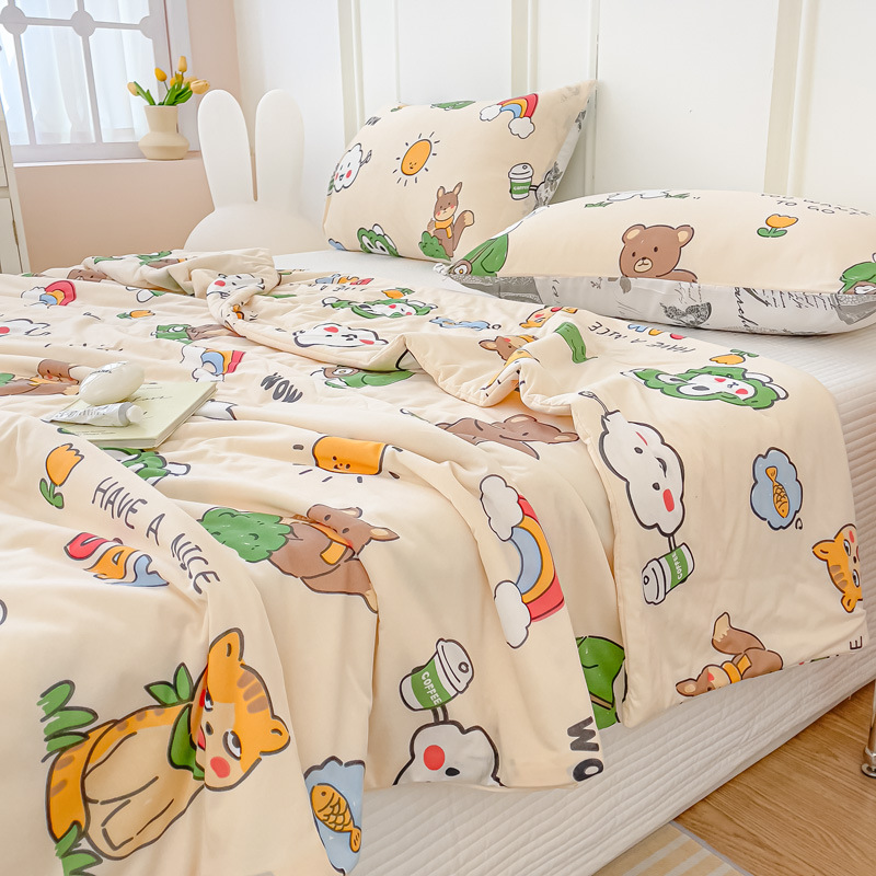 Class a Maternal and Child Summer Blanket Children's Knitted Cotton Nap Quilt Double Air Conditioning Duvet Machine Washable Summer Quilt Wholesale