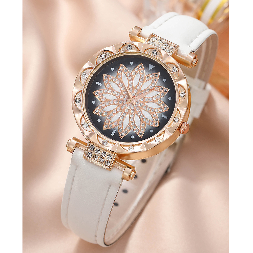 Mscxdk Women's round Pointer Quartz Watch Set Female Bowl Watch (without Box)