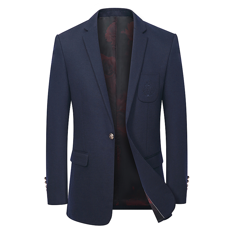 春秋季新款西装中年男士爸爸外套便服单西一粒扣时尚免烫西服外套