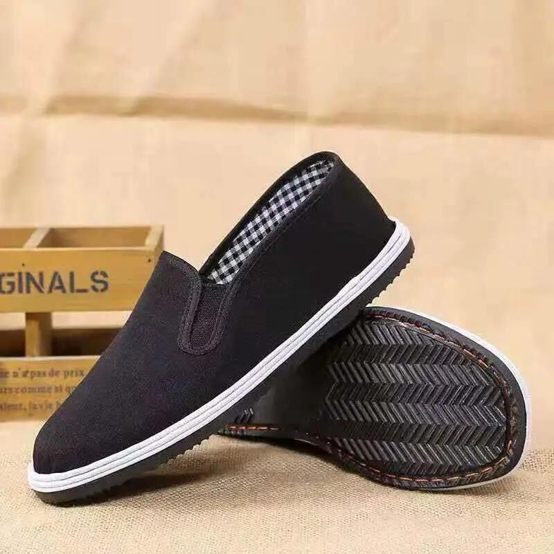 Spring and Summer New Dad Shoes Old Beijing Cloth Shoes Men's Single Shoes Shoes for the Old Casual Middle-Aged and Elderly Non-Slip Men's Walking Shoes