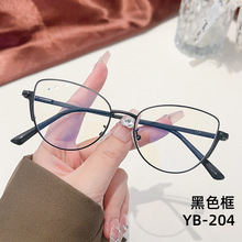亚马逊爆款时尚潮流眼镜框复古金属弹簧腿光学镜框个性猫眼镜