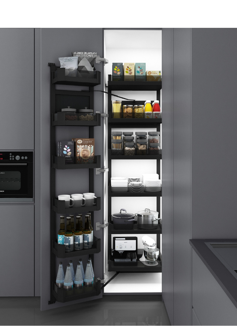 厨房橱柜大怪物系列高柜转角连动工具全铝合金拉篮