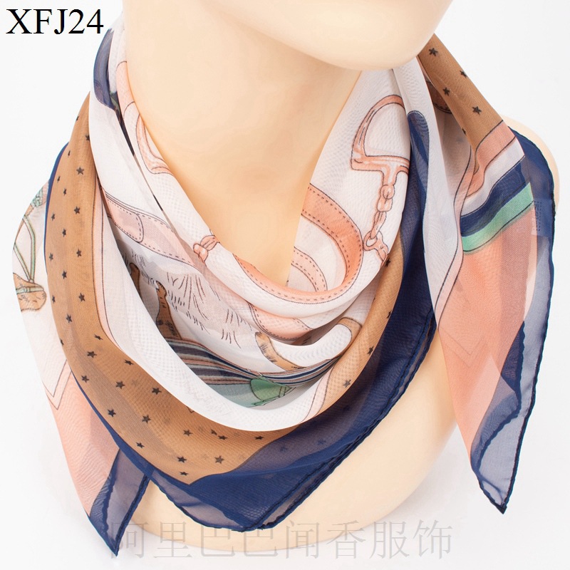 All-Match Fashion Small Square Towel 65cm Chiffon Scarf Spring, Summer, Autumn Sunscreen Scarf Autumn and Winter Neck Protection Scarf Scarf Wholesale