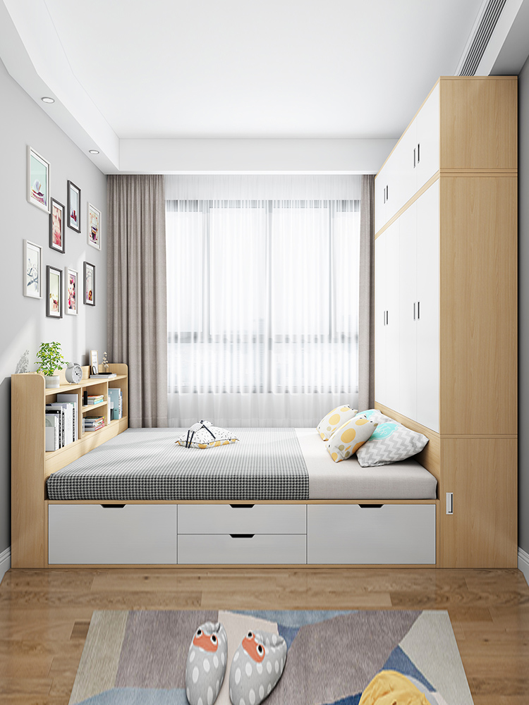 小户型榻榻米床衣柜组合储物衣柜床多功能床柜一体踏踏米床