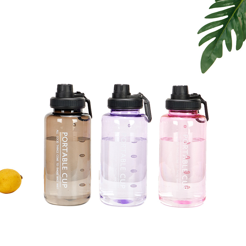 New Simple Plastic Cup Direct Drinking Cup Outdoor Portable Transparent Sports Water Cup Mountaineering Kettle Space Pot Wholesale