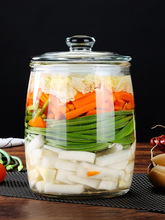 W1TR批发加厚泡菜坛子玻璃密封储物罐腌菜缸家用带盖腌制咸菜玻璃