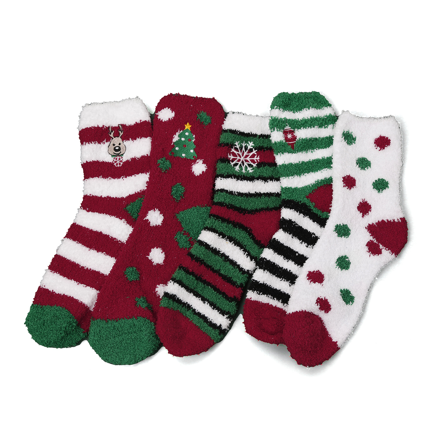 Christmas Socks All-Matching Women's Autumn and Winter Mid-Calf Length Socks Cotton Fleece-Lined Thick Socks Coral Fleece Warm Cute Velvet Socks