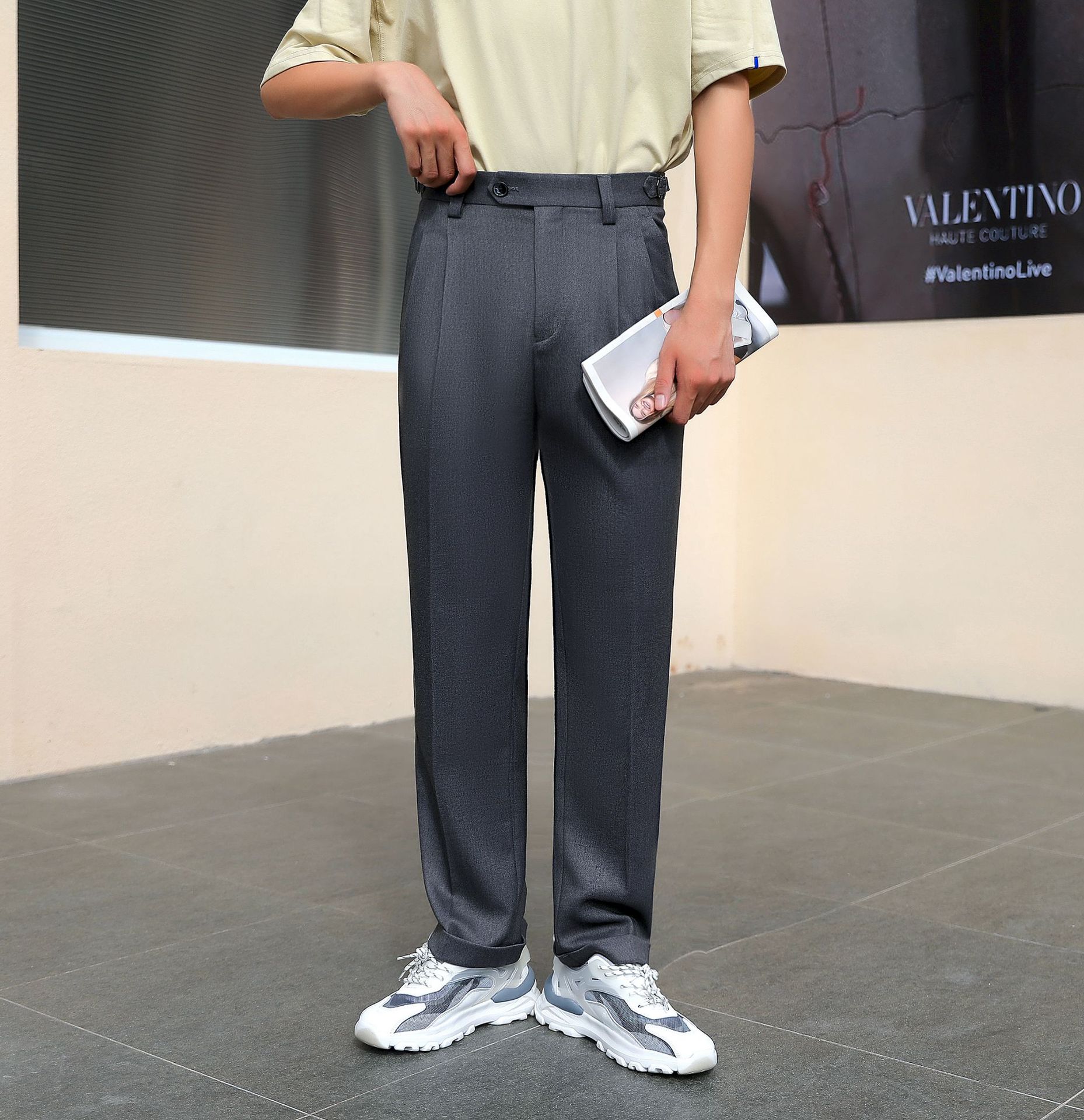 艾伯特骑士正休闲男士西裤韩潮青年文艺范舒适有型卷边厂家批发品