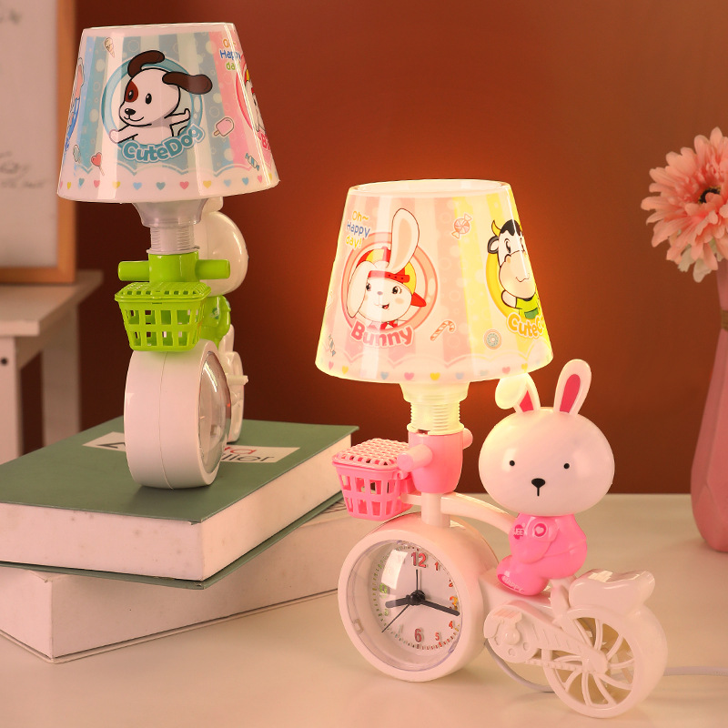 Creative Bicycle Cartoon Led Small Night Lamp Bedroom Bedside Alarm Clock Valentine's Day Company Gift