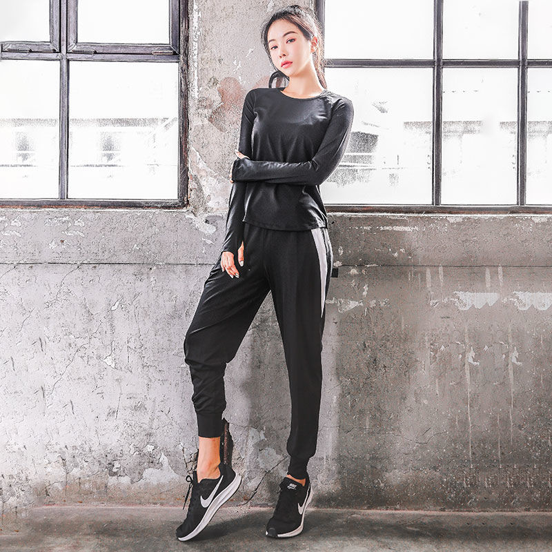 Travel Sportswear Running Sports Suit Women's Long Sleeve Quick Drying Clothes Yoga Clothes Workout Slimming Loose Temperament Internet Celebrity