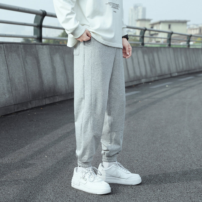 Teen Trend Handsome Tapered Sweatpants Ankle-Tied Casual Trousers Men's Simple Loose Track Pants Fashion Brand Harem Pants