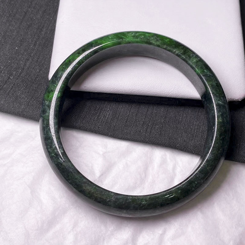 厂家批发缅甸天然翡翠手镯女 翡翠a货干青手镯玉石玉镯带证书