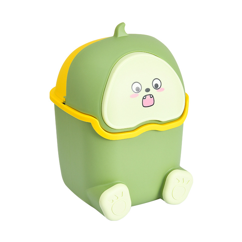 INS Style Household Desk Trash Can with Lid Cute Little Monster Student Dormitory Peel Storage Box Good-looking