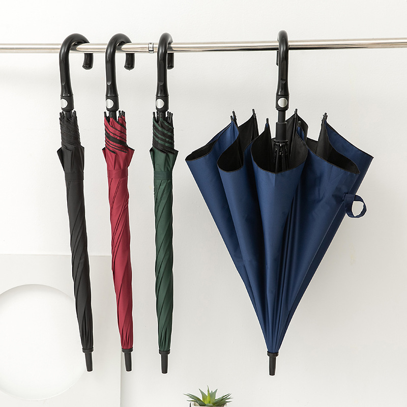 27-inch fiber curved handle automatic umbrella plus-sized thick vinyl sun-proof sunny umbrella factory wholesale direct sales