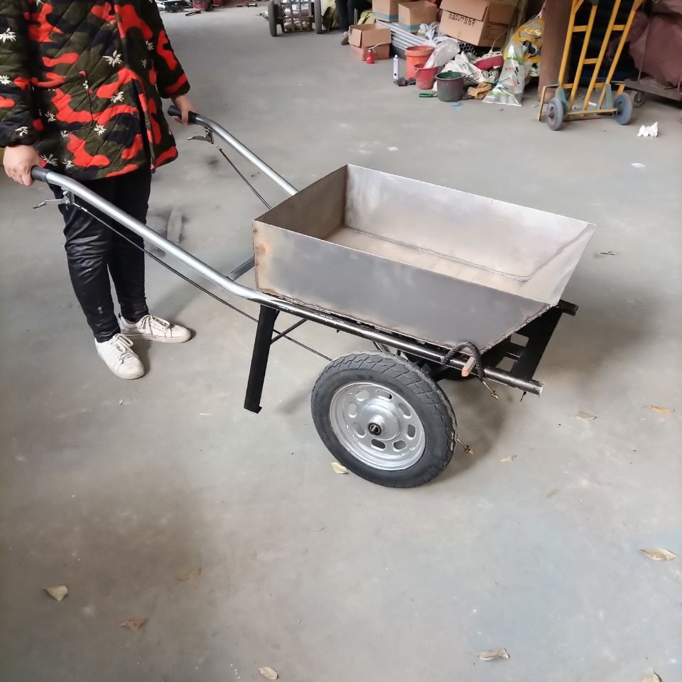 翻斗车独轮车独轮手推车运沙车双轮小推车推货车家用农用单轮刹车