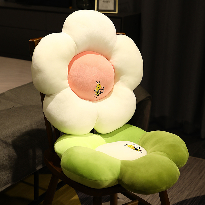卡通太阳花靠枕坐垫午休枕花型抱枕送女生节日礼物柔软毛绒玩具